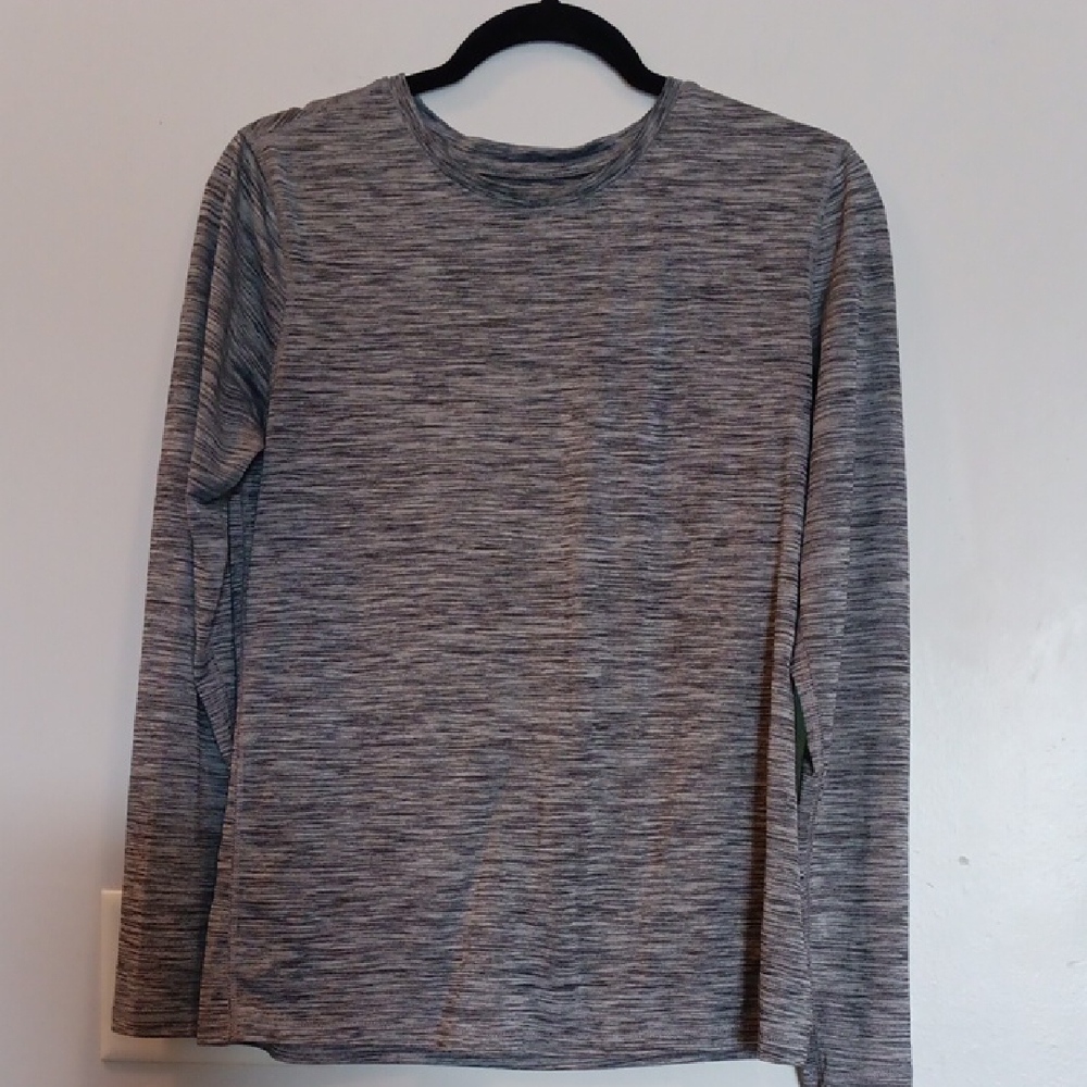 Athletic Works Men's Heathered Gray Long Sleeve Tee. #31A